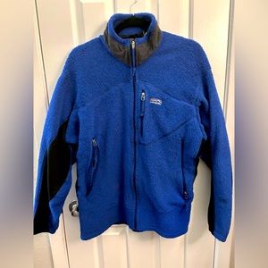 Patagonia Black & Blue Zip-Up Sweater | Size Large